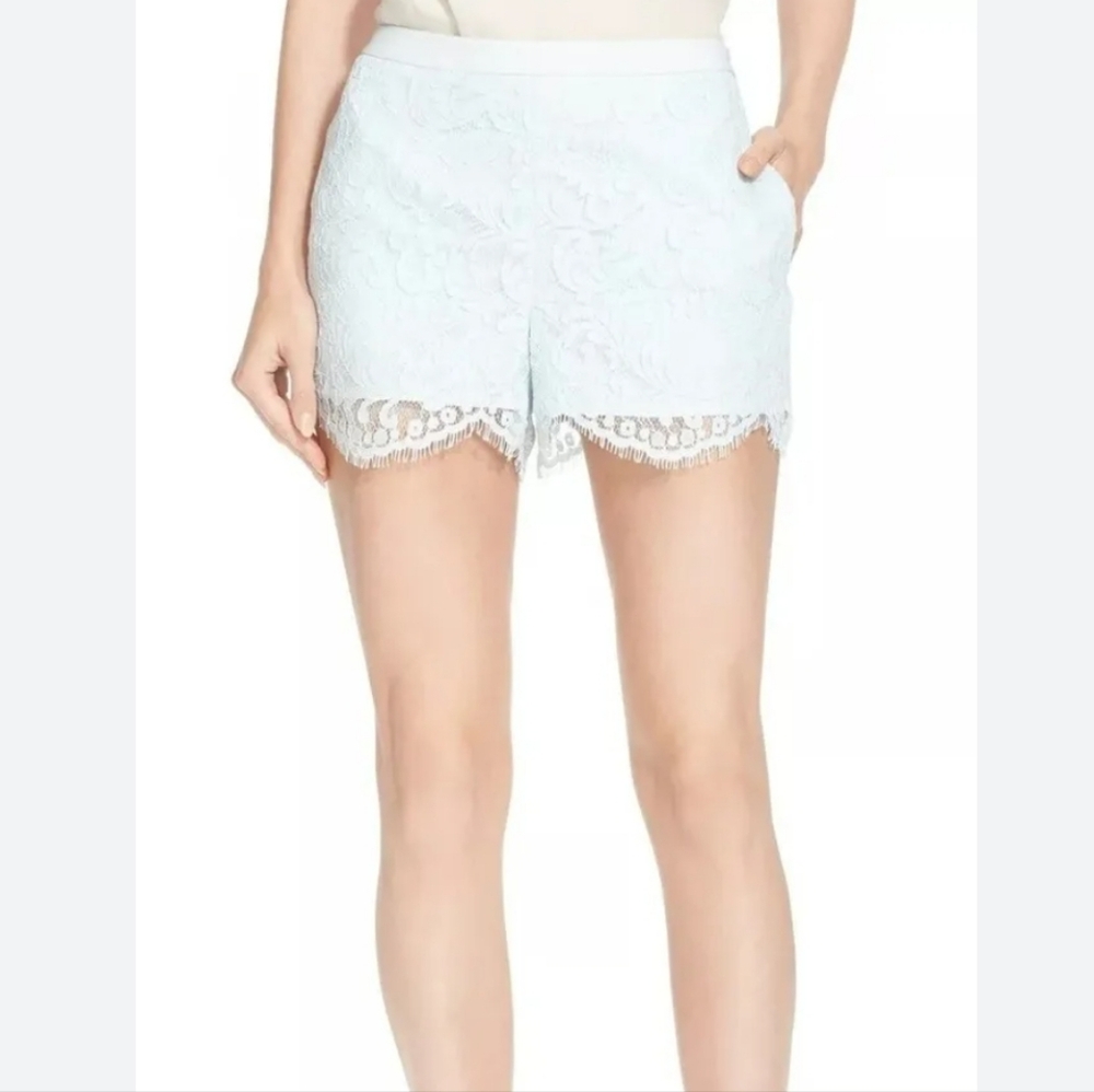 Ted Baker Azaria Floral Lace Shorts Light Blue SZ Ted 4/ US 10
